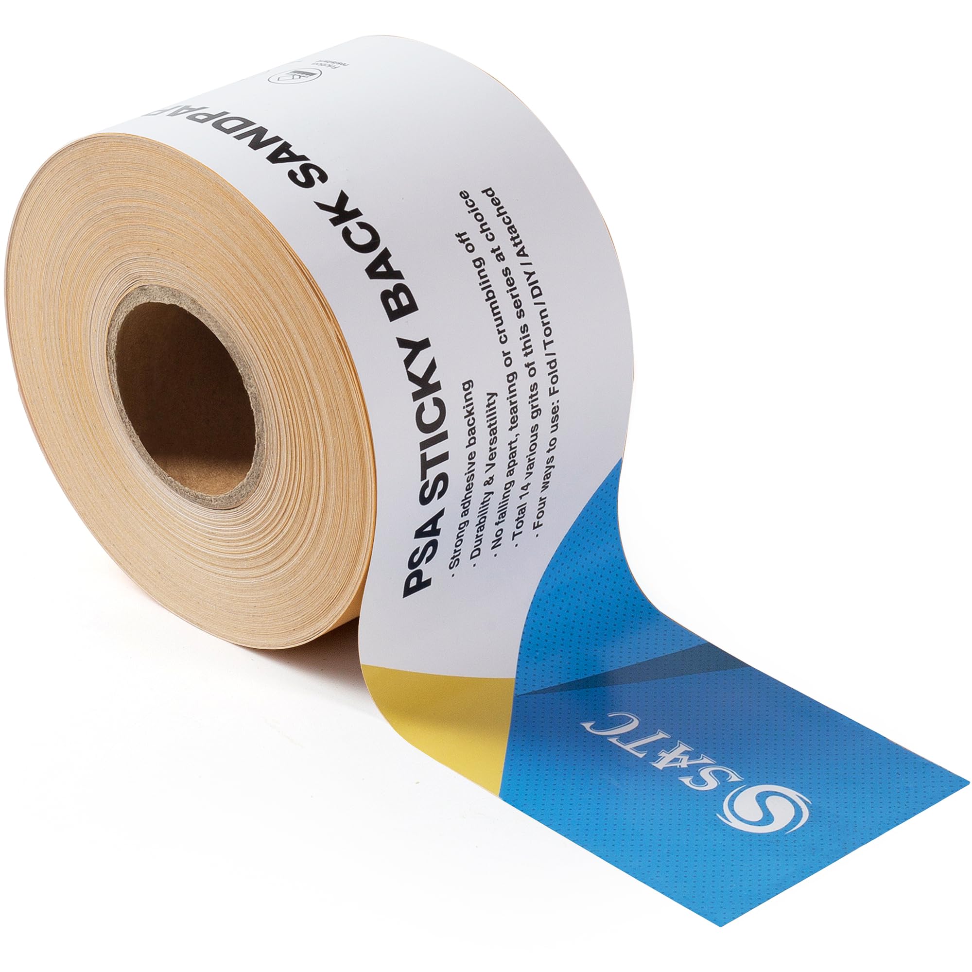 S SATC 1000 Grit PSA Longboard Sandpaper 20 Yard Long Continuous Roll, 2-3/4" Wide Self Adhesive Stickyback Sanding Sheets for Automotive, Hand
