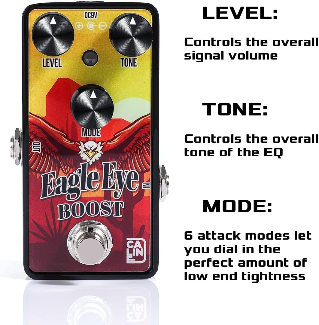 Caline Mini Guitar Boost Pedal G Series G011 Clean Booster Pedal for Electric Guitar, True Bypass