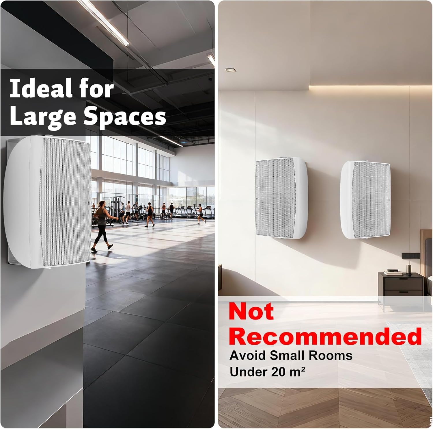 STUDIOFINIX 8-Inch 600W Outdoor Bluetooth Speakers Waterproof Wired, Wall-Mount Waterproof Speaker System Ideal for Large Spaces (Commercial Areas, Spacious Backyards, Auditorium) - Image 7