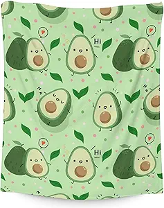 Blanket for Girls - 50"x60" Cute Avocado Throw Gifts - Green Soft Fuzzy Blankets for Bed, Couch & Living Room