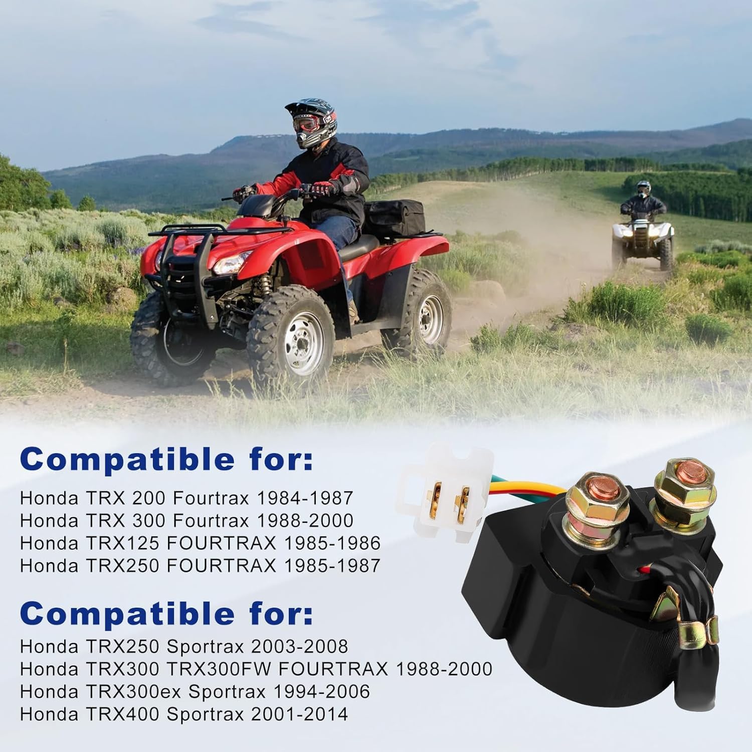 TRX300スターターソレノイドリレーとエアフィルターとオイルフィルター。Honda TRX300 Fourtrax 300 198