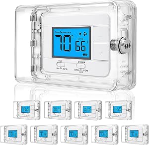 10 Pack Thermostat Lock Box with Combination Lock, Fits 8.7" W x 5.5" H or Smaller Thermostats & Sprinkler Controller, Clear Large Thermostat Cover for Thermostats on Wall