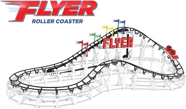 CDX Blocks: Flyer - 539 Pieces, Building Brick Set, Gravity Powered Roller Coaster Model, Promotes STEM Learning