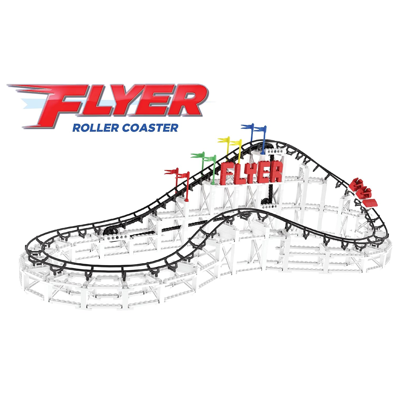 CDX Blocks: Flyer - 539 Pieces, Building Brick Set, Gravity Powered Roller Coaster Model, Promotes STEM Learning, view 6