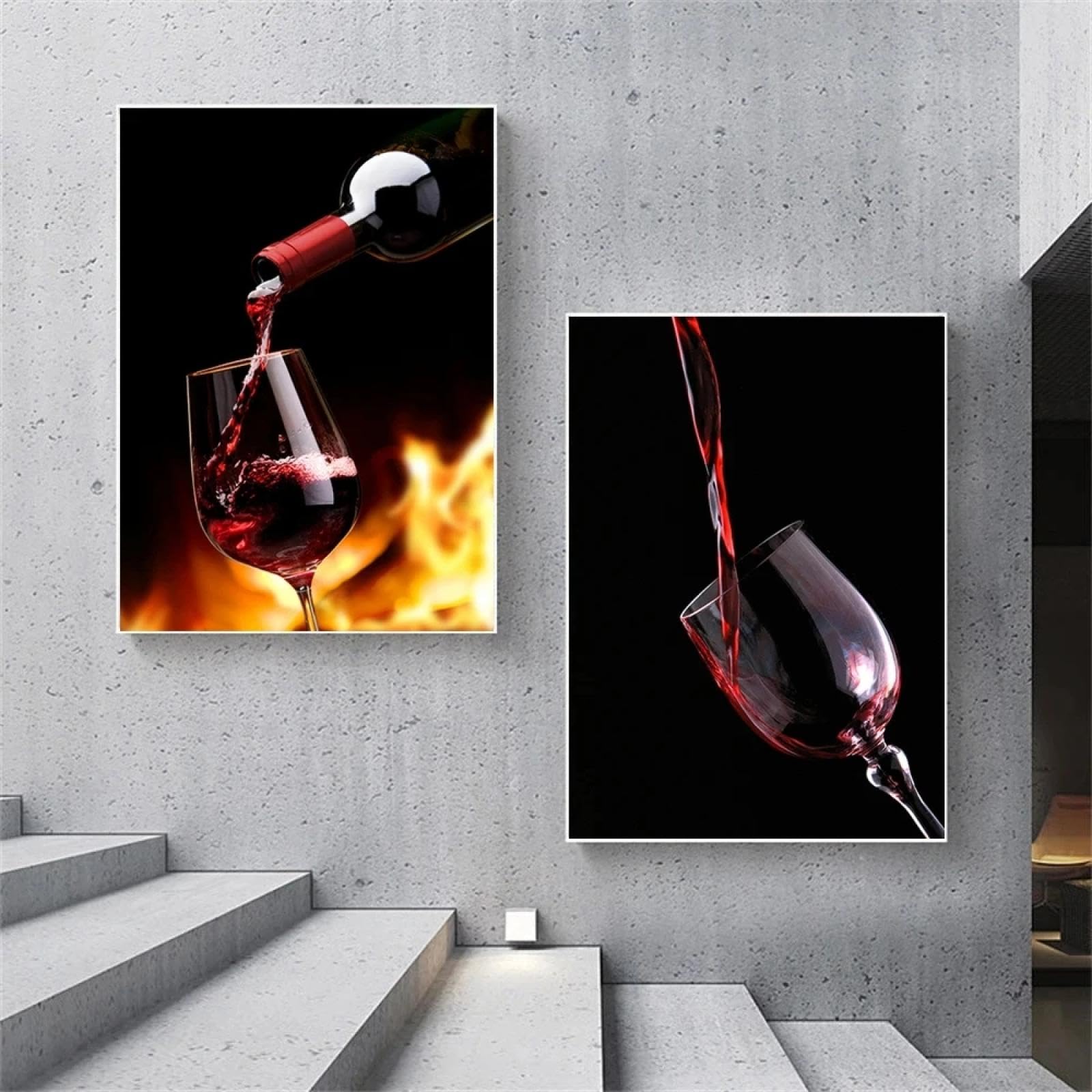 Impression sur toile versez du vin deco murale abstrait - 6