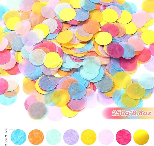Vista 8 de Outus Confeti redondo multicolor de 1 pulgada (colores mezclados, 3.5 onzas)