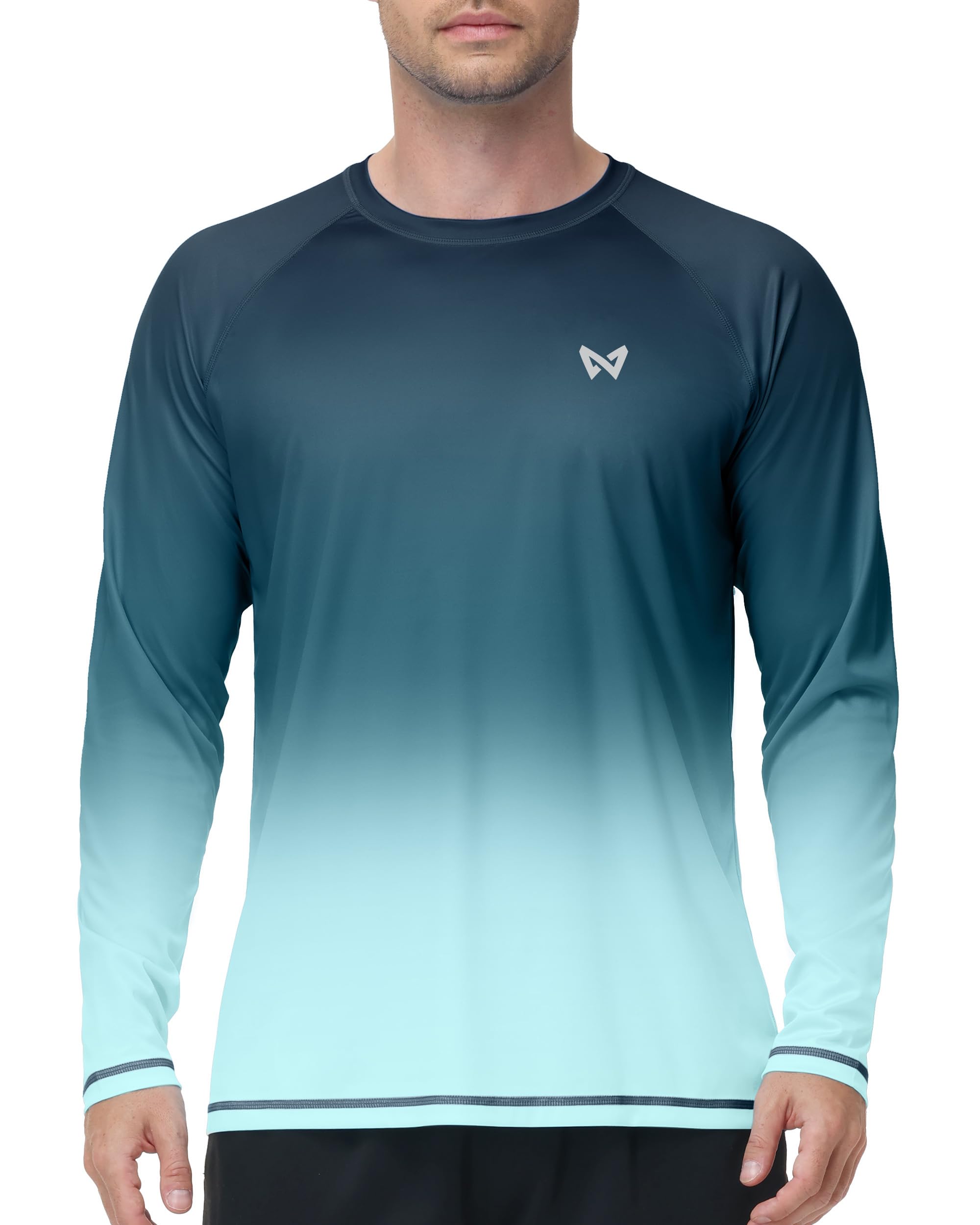 WISMBOX Herren UV-Shirt Langarm mit UPF 50+ Sonnenschutz – Schnelltrocknendes Rashguard für Strandurlaub, SUP und Schwimmen