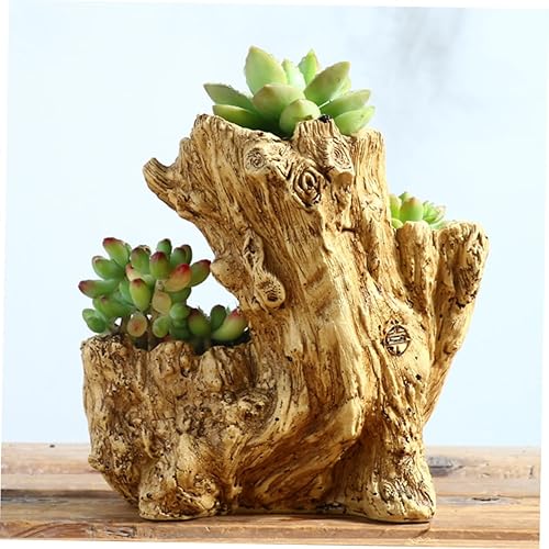 Miniatura 5 de Yardwe Contenedor de planta de escritorio resina imitación raíz de árbol maceta para oficina en casa dic