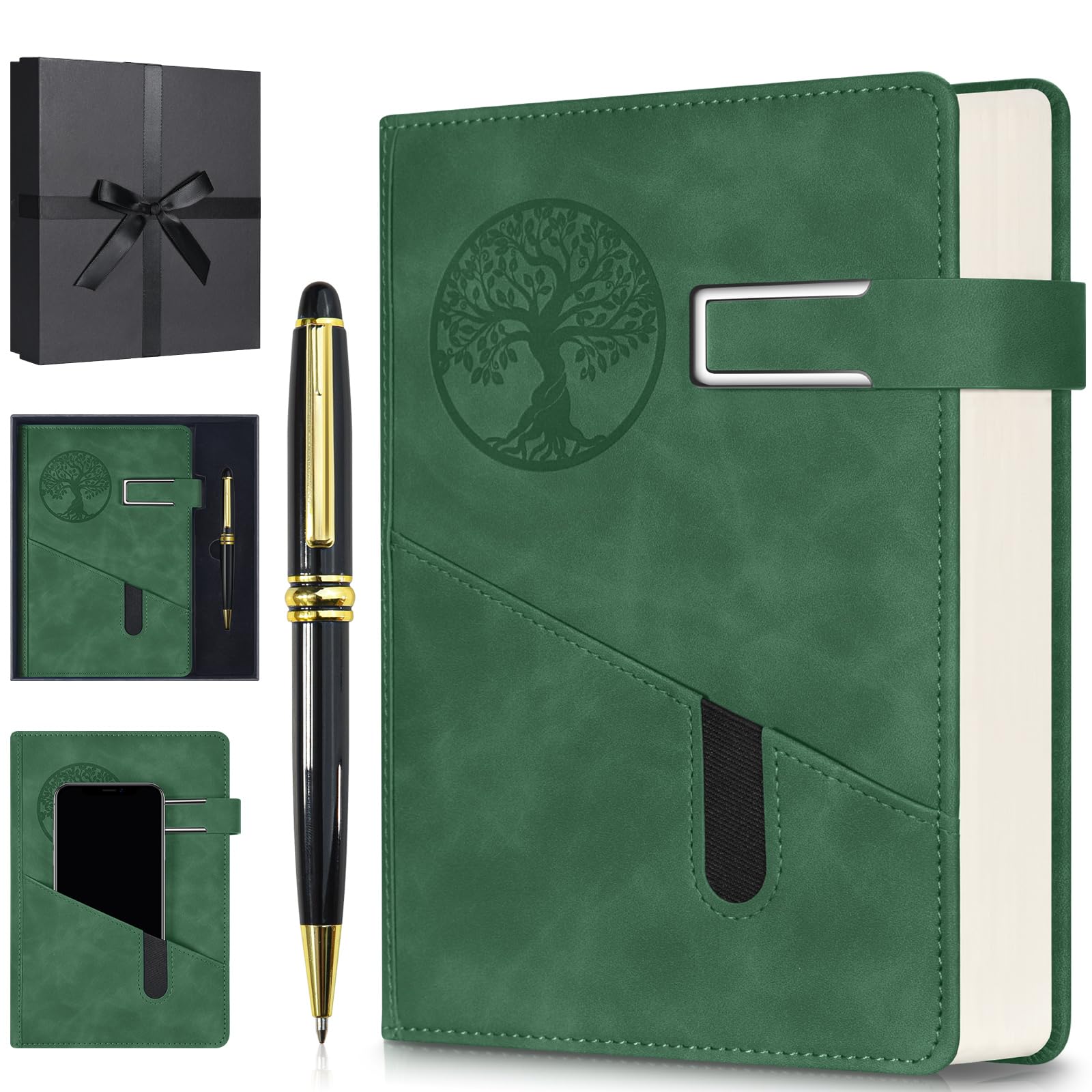 Lined Notebook Journal for Men Women, 365 Pages Numbered College Ruled Notebook, Hardcover Leather Journal with Pen & Gift Box, Thick Daily Diary, Professional Notebooks for Work, School, Business, A5The Forest Stewardship Council