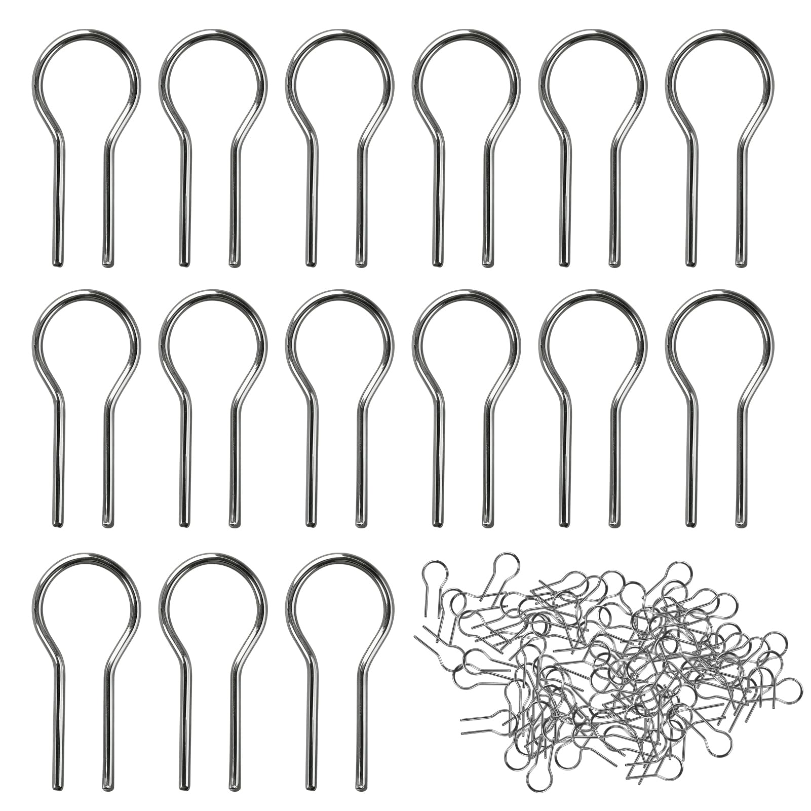 High Temperature Nichrome Wire Jump Rings, 100pcs Pottery Hooks Pottery Kiln Accessories, R-Shaped Hanger Burning Hooks, High Temperature Jump Ring for DIY Pendant Ceramic Ornaments Fusing in Glass