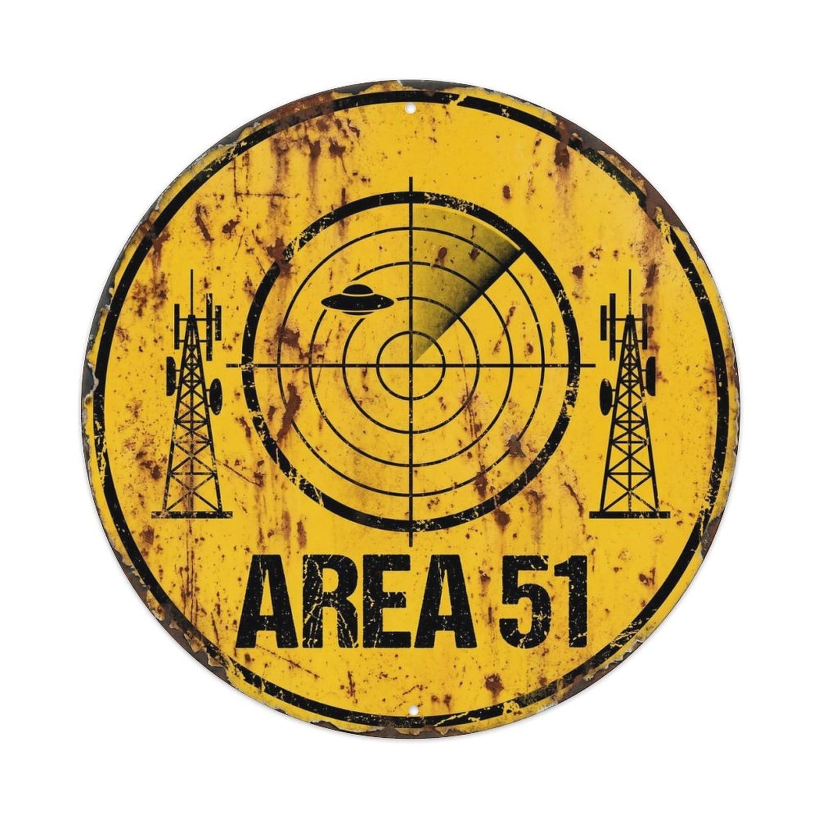 Extraterrestrial Area 51 Radar UFO Signal Metal Tin Sign