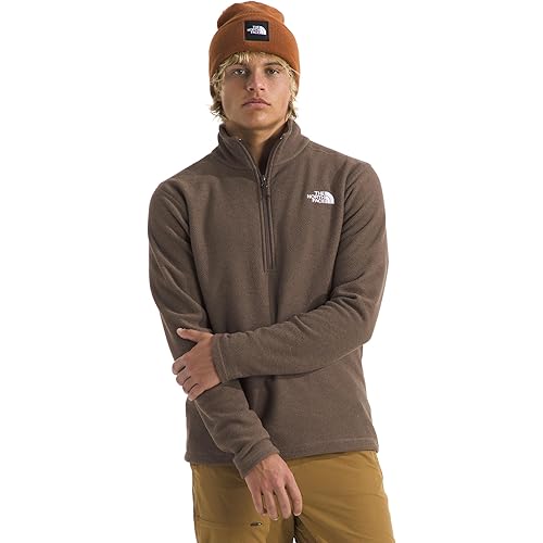 THE NORTH FACE Men's Textured Cap Rock 1/4 Zip Pullover | Fleece Jacket, Fold Over Collar & Embroidered Logo
