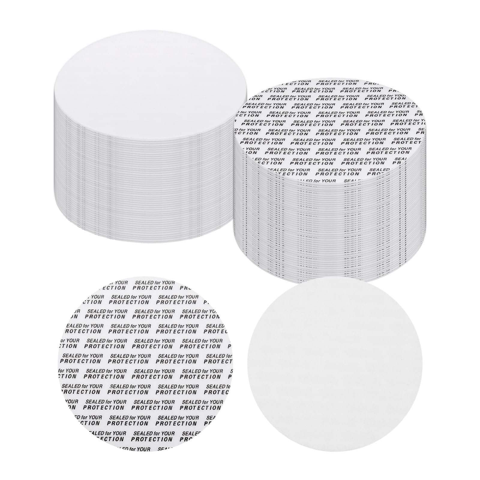 PATIKIL 71mm / 2.8" Foam Lid Liner, 100 Pcs Adhesive Round PS Pressure Sensitive Seals, Cap Liners Resistant Tamper for Plastic Glass Jar Bottle Cap Canning Vials Seals