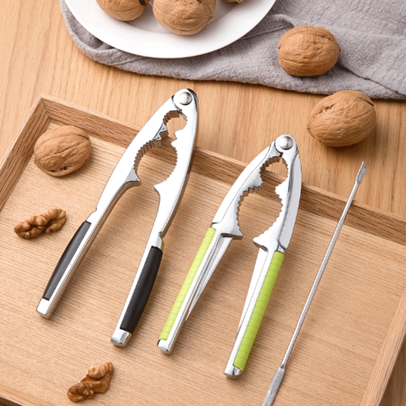 esmen Casse-Noix à Usage Domestique, Outil d'ouverture des Noix, Noyau de décortiqueur de Noix de pécan, Clip d'épluchage pour Restaurants Pique-Nique et Maison 2 pièces/Ensemble
