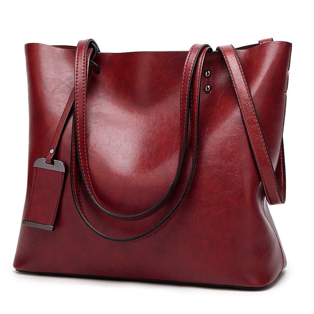 ALARION Women Top Handle Satchel Handbags Shoulder Bag Messenger Tote Bag Purse, 1-red, M