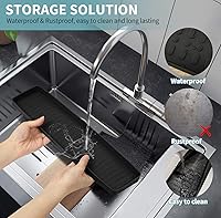 Vista 3 de BFONS 30" Magnetic Stove Top Shelf Spice Rack Storage, Silicone Top Heat Material Stove Rack Seasoning Organizer Kitchen Gadgets Kitchen Black