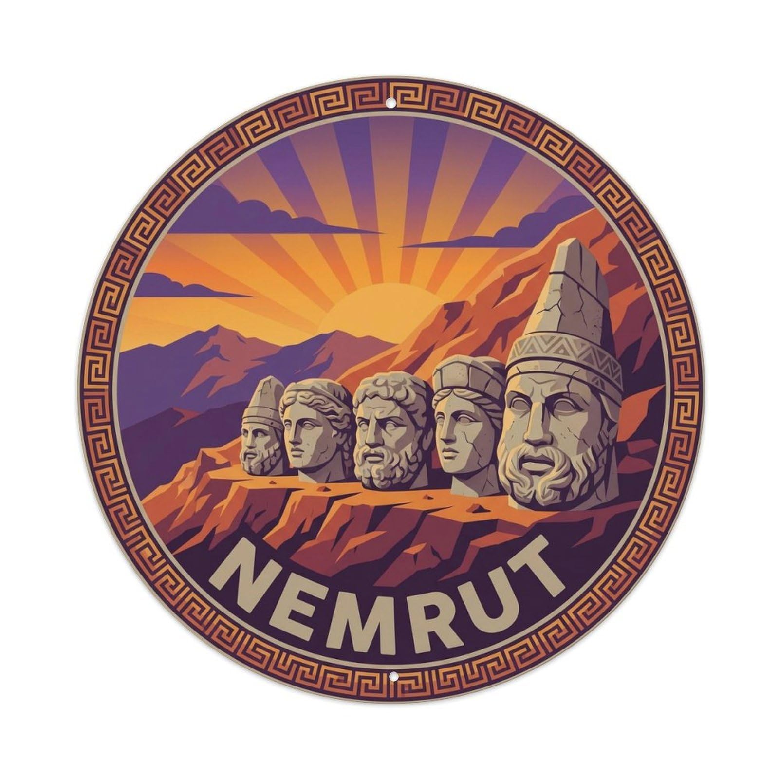 Turkey Nemrut Mountain Statues Anatolia Travel Aegean Metal Tin Sign