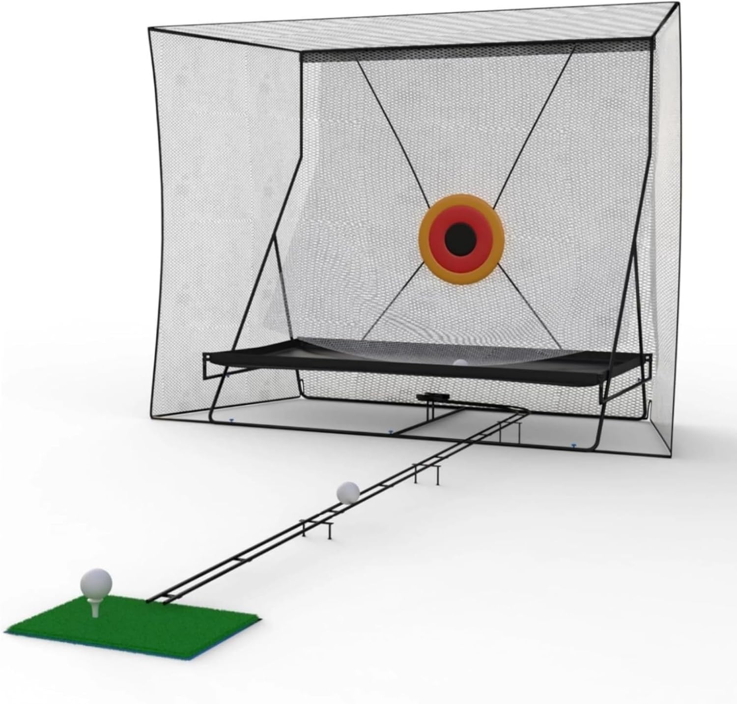 Golf Cage 10x8Ft, Practice Hitting Net with 11Ft Ball Return & Ball Blanket, Golf Practice Nets for Backyard, Carrying Bag, Heavy Duty Metal Frame, Indoor Chipping Practice Swing Training Nets