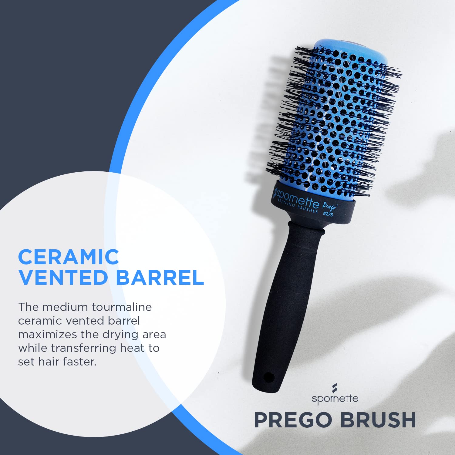 Spornette Prego 3-Inch Ceramic Barrel Round Brush