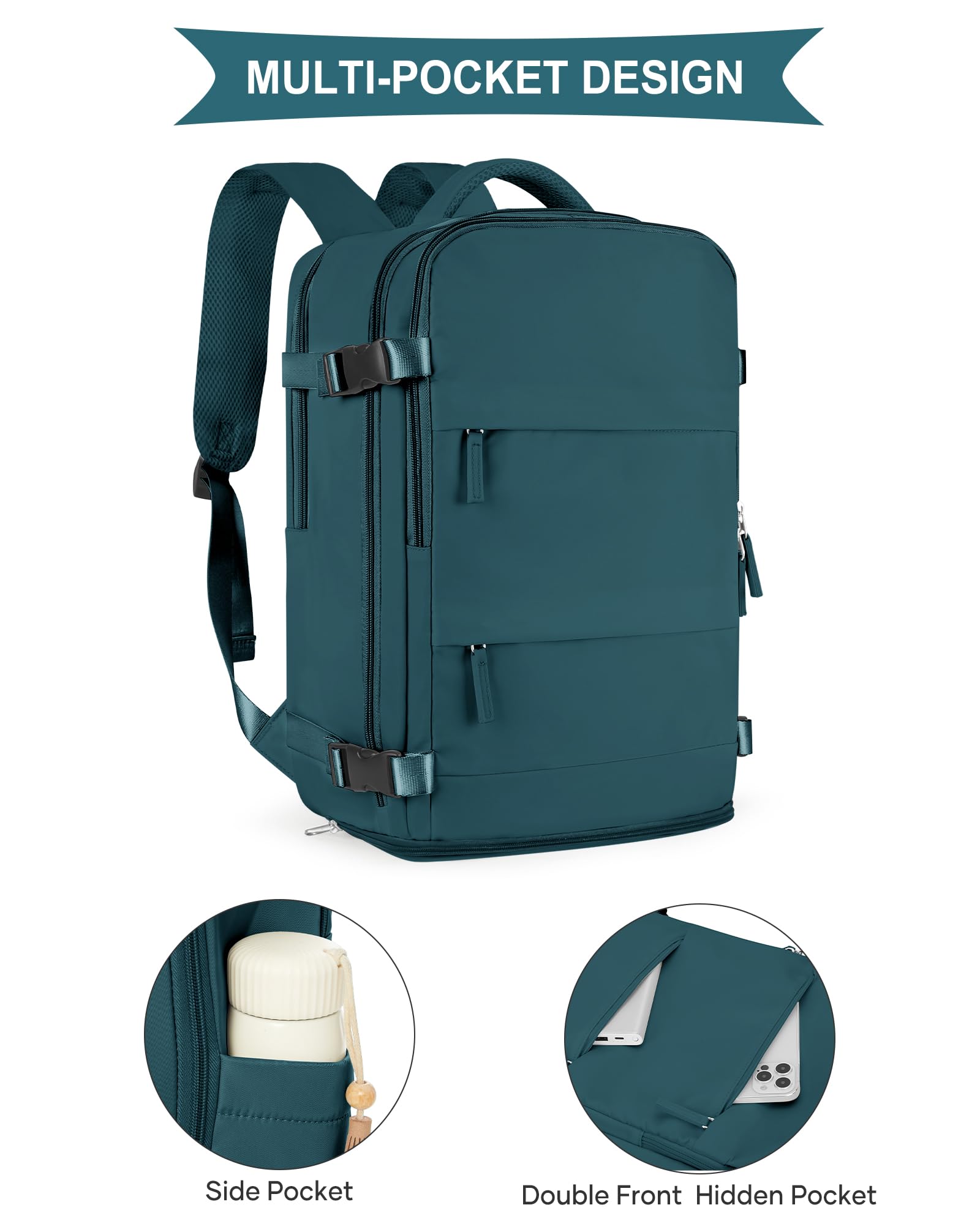 SZLX Zaino da Viaggio grande Zaino Ryanair 40x30x20 Sottovuoto Donna da escursionismo sportivo da esterno impermeabile Zaino Casual Laptop da 14 Pollici con porta di ricarica USB Scomparto per Scarpe