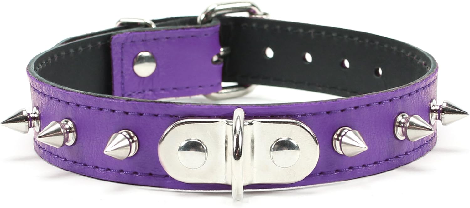 VP Leather Nikita Collar Handmade Full Grain Leather (Jet Black, Large)