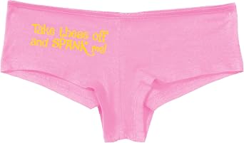 Knaughty Knickers Take These Off and Spank Me Naughty Suggestive Pink Boyshort Panties Adult Flirty Fun
