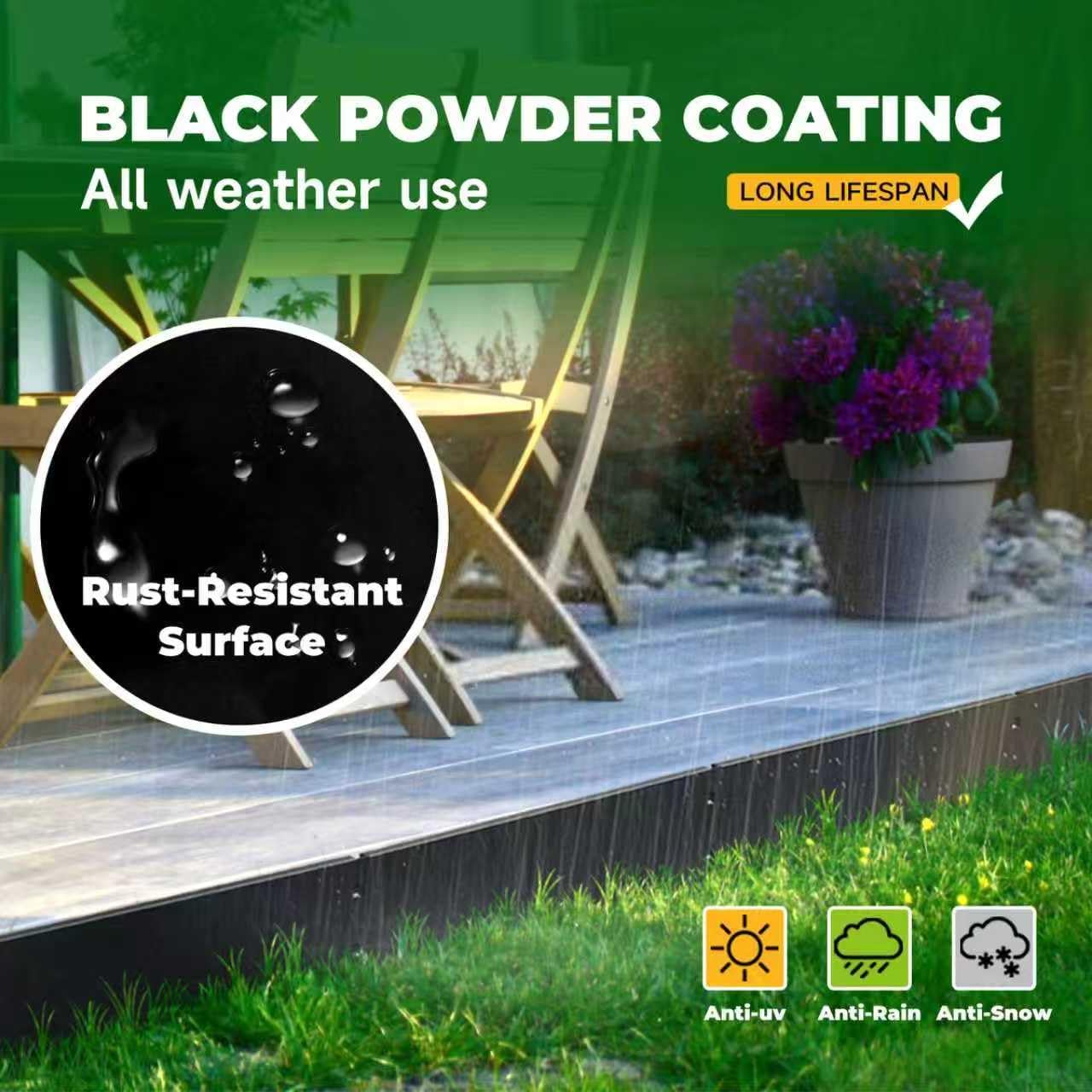 Metal Lanscape Edging 20“ L * 12” H Strips Black Steel Edging for Lanscape 12pcs for Enhanced Garden, Yard, Park, DIY Outdoor Patio (Black, 12 inch)