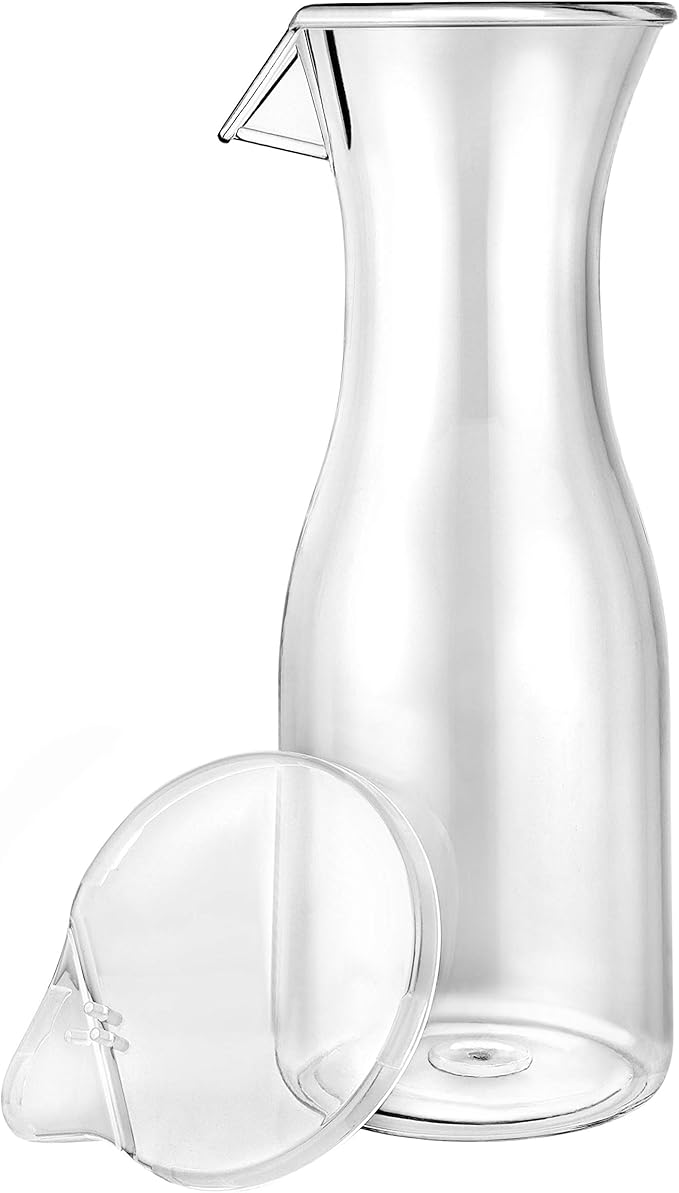 Carafe Juice Jar Beverage Decanter, Clear Acrylic Wine / Juice Decanter with Lid, 20