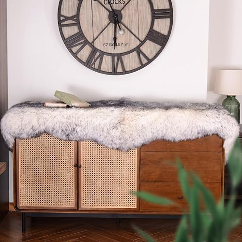 Vista 60 de Alfombra de piel de oveja auténtica de alta calidad, piel de oveja australiana, esponjosa, de lujo, natural, de piel de cordero esponjosa, funda