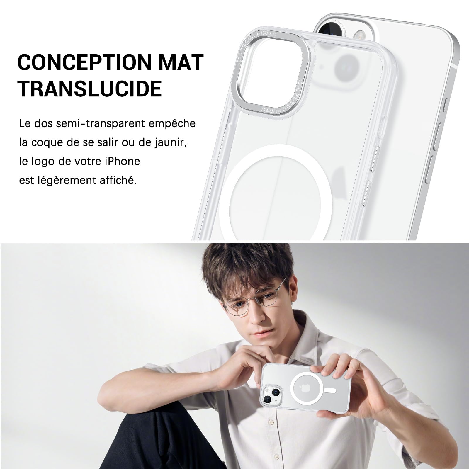 Coque Magnétique Pour IPhone 17 Pro Max - Compatible MagSafe, Support Intégré, Protection Anti-choc, Dos Mat Orange