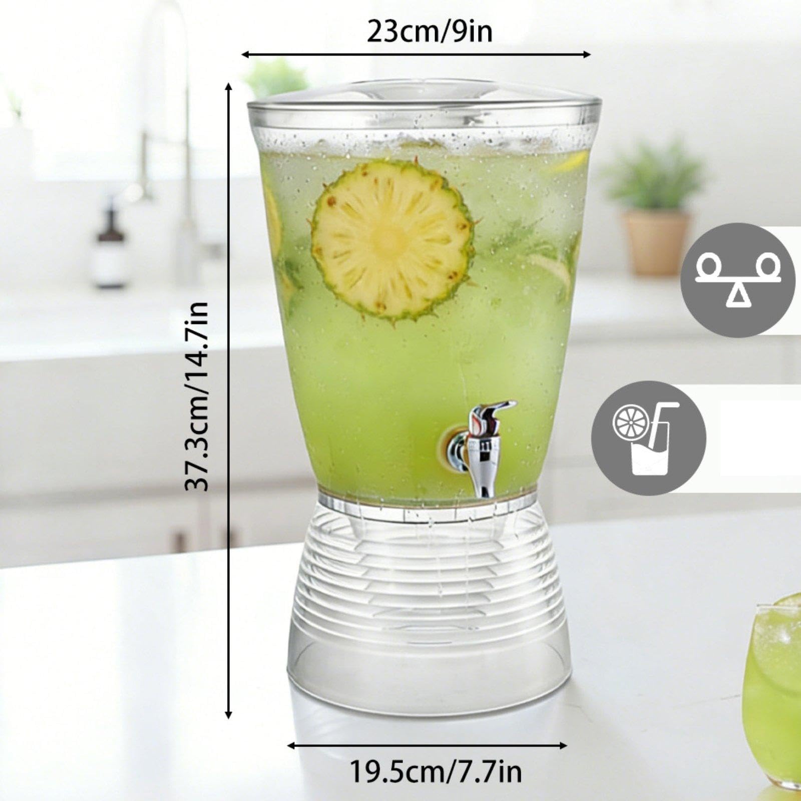 Baoblaze Dispensador Bebidas con Grifo 6 litros. Dispensador Jugo para restaurantes, Fiestas, Entretenimiento, barbacoas y hoteles.