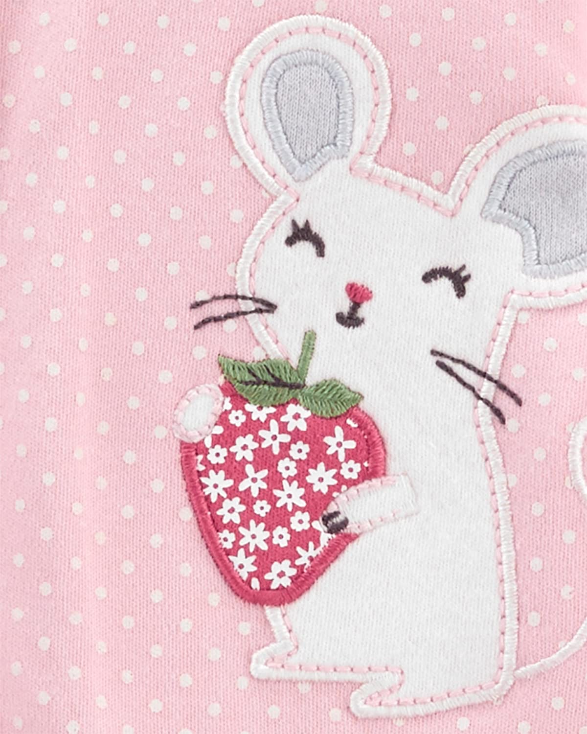 Carter's Pijama con pies para bebés y niños pequeños, Pink Little Mouse, 9 meses