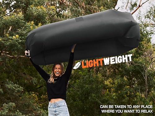 Miniatura 3 de Wekapo Tumbona inflable para sofá de aire portátil a prueba de agua y diseño antifugas de aire sofá ideal para patio trasero playa viajes camping