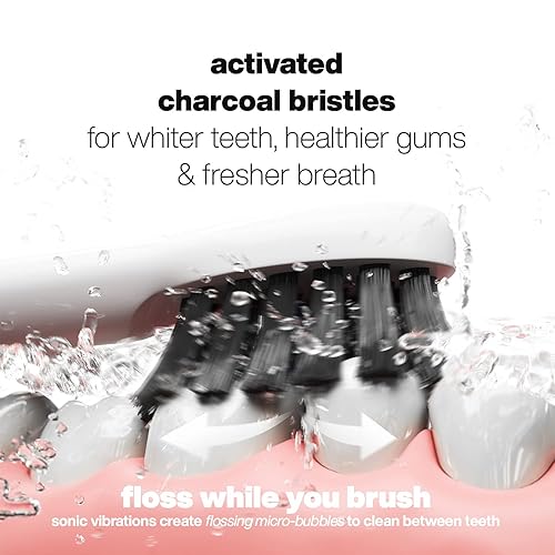 Miniatura 9 de AquaSonic Pulse - Cepillo de dientes eléctrico ultra blanqueador con cerdas blanqueadoras de carbón activado - Cepillo de dientes recargable sónico