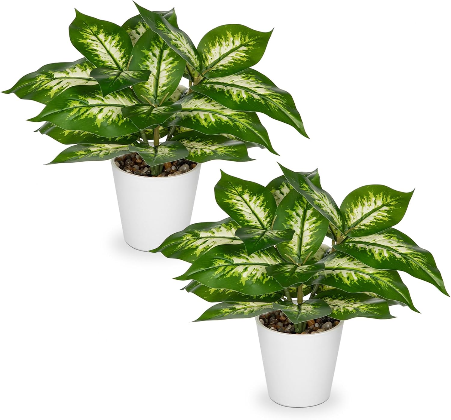 Artificial Bamboo in White Ceramic Potted Fake Bamboo Plant-Faux Tree in Pot for Farmhouse Home Living Room Desk Indoor Outdoor Decor