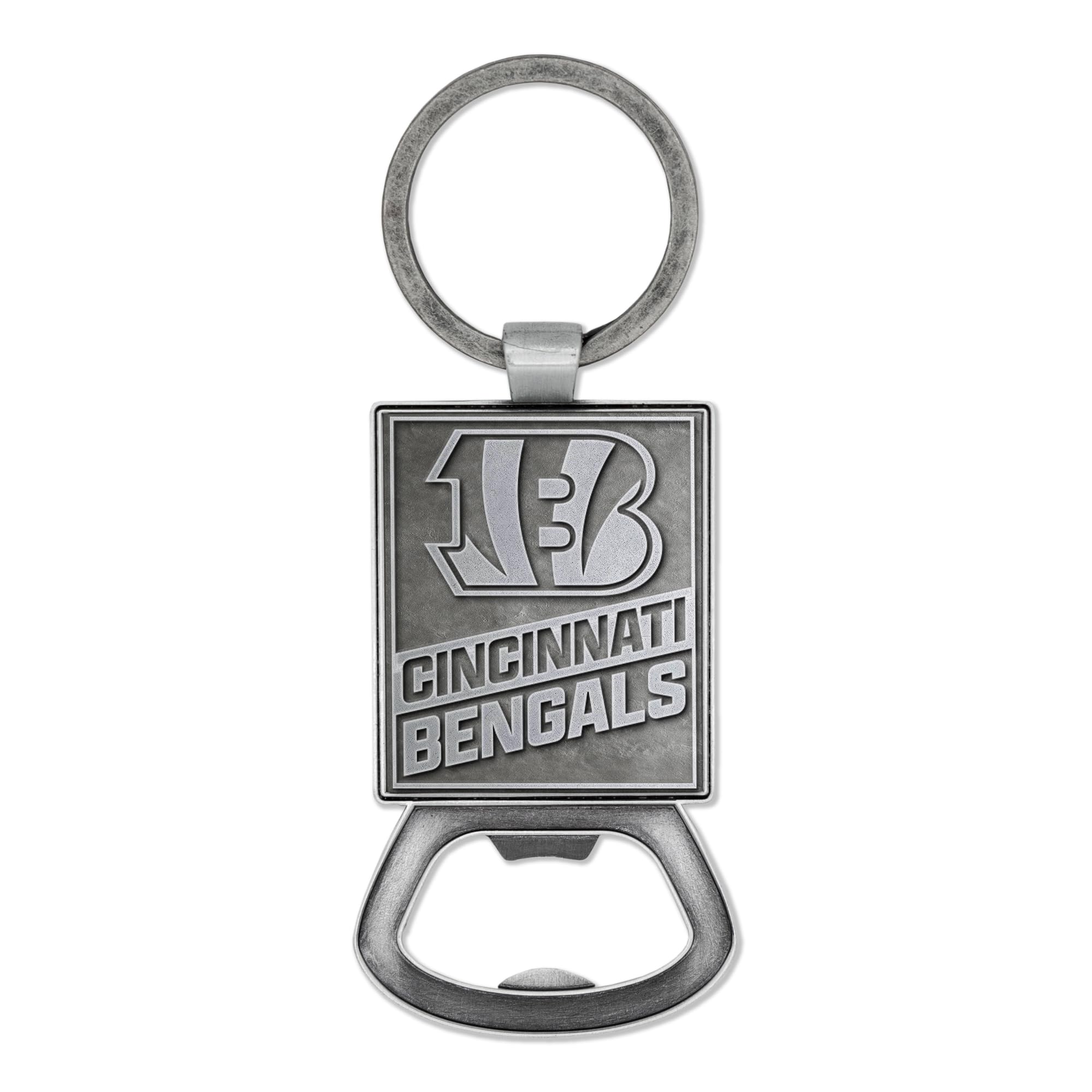Rico Industries NFL Football Cincinnati Bengals Pewter Style Bottle Opener Keychain