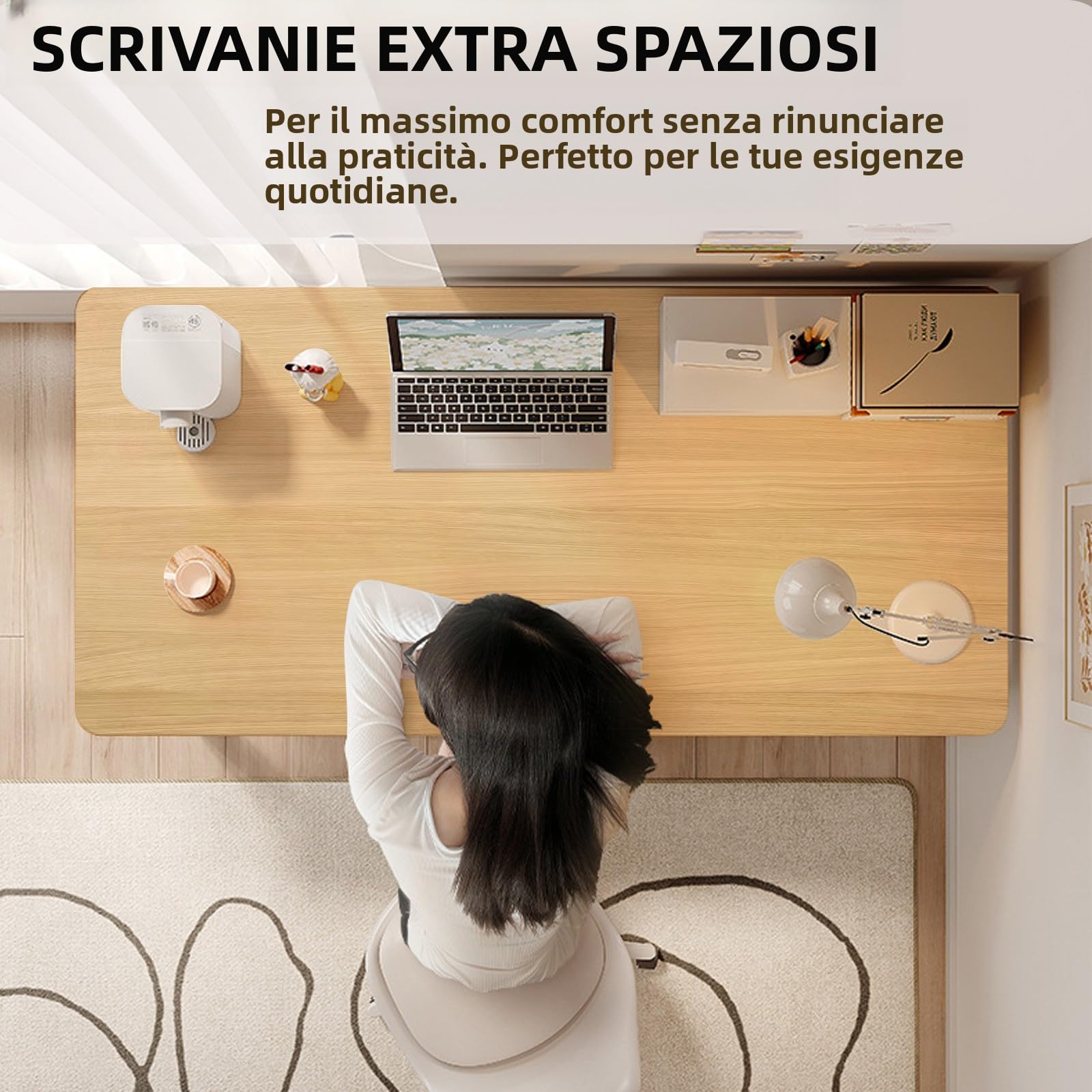 Scrivania Moderna per Computer Stile Semplice, Tavolo da Studio, Scrivania, Tavolo PC per Ufficio Casa, Camera da Letto