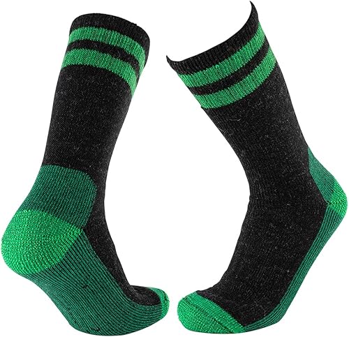 Miniatura 5 de Cerebro Calcetines de lana merino para hombre, calcetines acolchados a media pantorrilla que absorben la humedad, calcetines de senderismo para