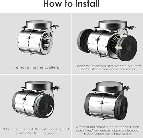 Miniatura 4 de CF005 Filtros de carbón para campana extractora, filtros de carbón de fácil instalación y reemplazo para ventilación sin conductos, filtros de
