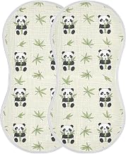 Muslin Baby Burp Cloths Cute Panda Pattern | Soft 4-Layer Absorbent Large Cotton Spit Up Rags,Infant Towels for Baby Drool,Newborn Essentials for Boys & Girls