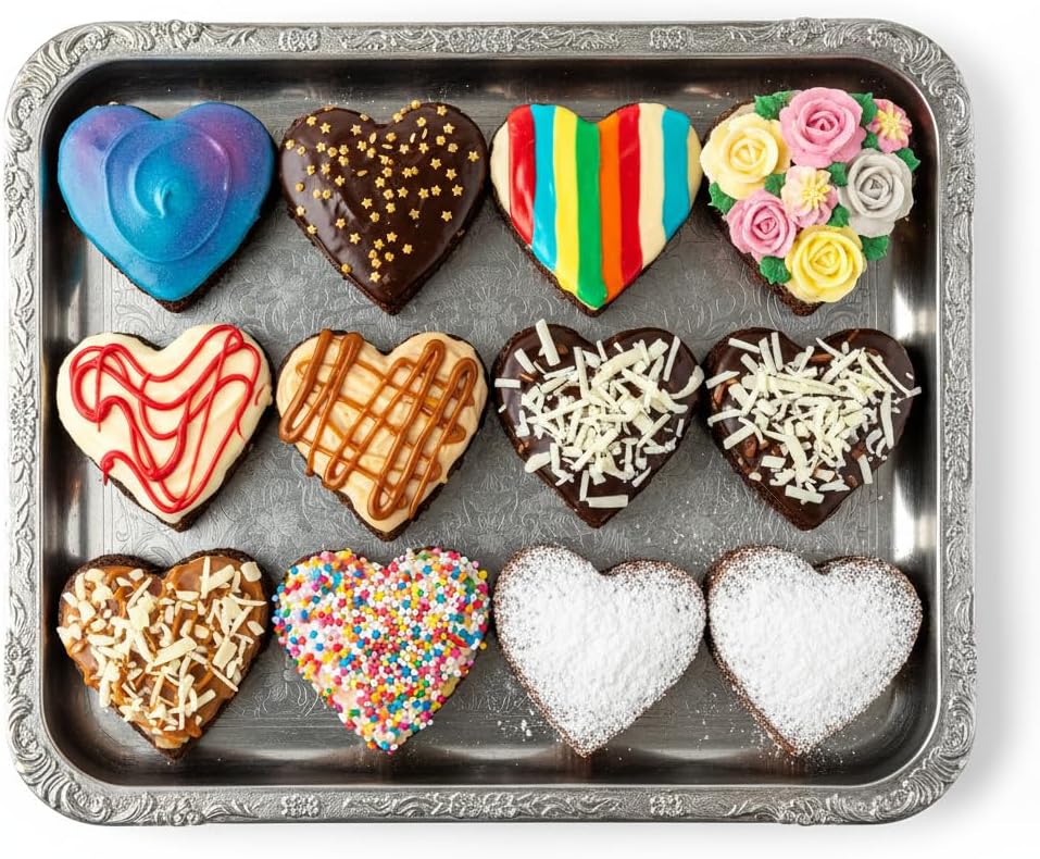 Bakerpan 2 Pack Heart Molds Silicone, Heart Shaped Cake Pans - Valentines Heart Molds for Baking - Image 4