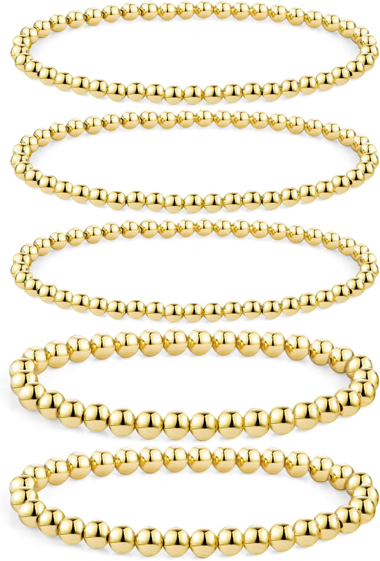 BOUTIQUELOVIN14K Gold Chain Bracelets Set for Women, Dainty Gold Paperclip Link Bead Bracelet Stackable Layered Bracelets Metal Fashion JewelryBracelets Metal Fashion Jewelry