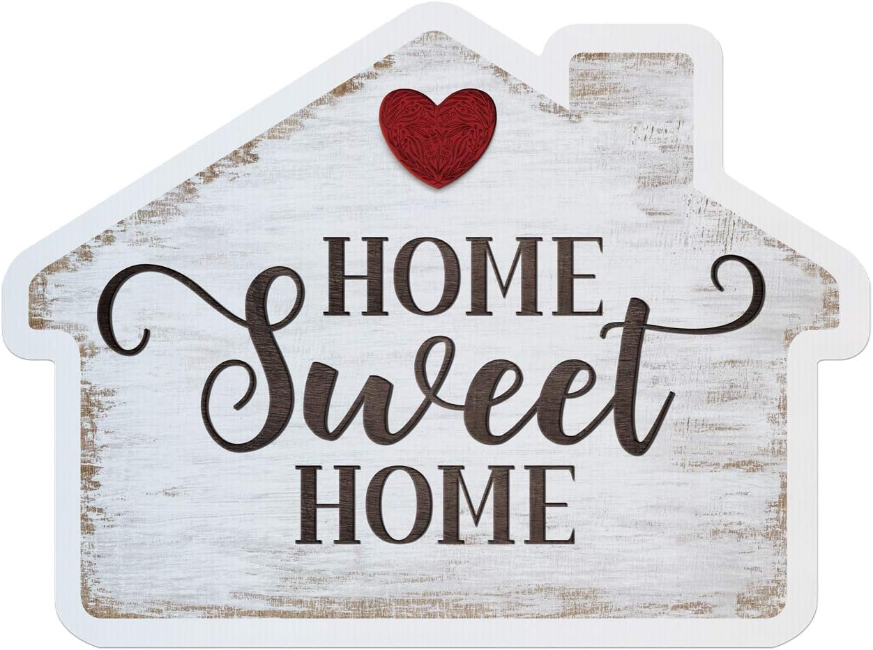 Calendars and More,Inc. Real Estate Social Media Testimonial Photo Prop Signs - Great for Instagram,Twitter and Facebook (House Shape - 1 Sign,Double Sided,House - Home Sweet Home/Yes to the Address)