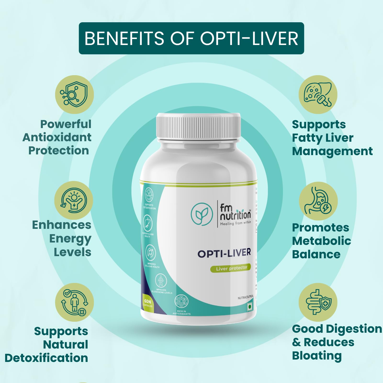 Opti-Liver | Liver Function & Detox Support | Glutathione, Milk Thistle & NAC | Digestive & Metabolic Support | Vegan | 60 Veg Capsules — Amazon image 5