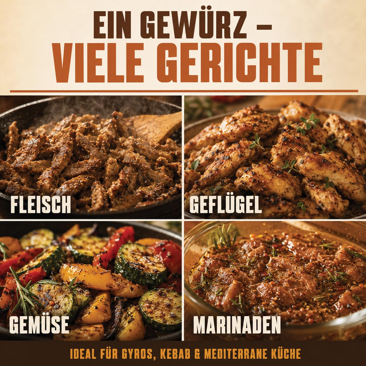 GiDeli Gyrosgewürz 10kg im Eimer - Authentische Griechische Rezeptur mit Gewürzen & Kräutern - Mediterrane Gewürzmischung & Fleischgewürz - Grob Gemahlen & Küchenfertig - Ideal für Kebab & Marinaden