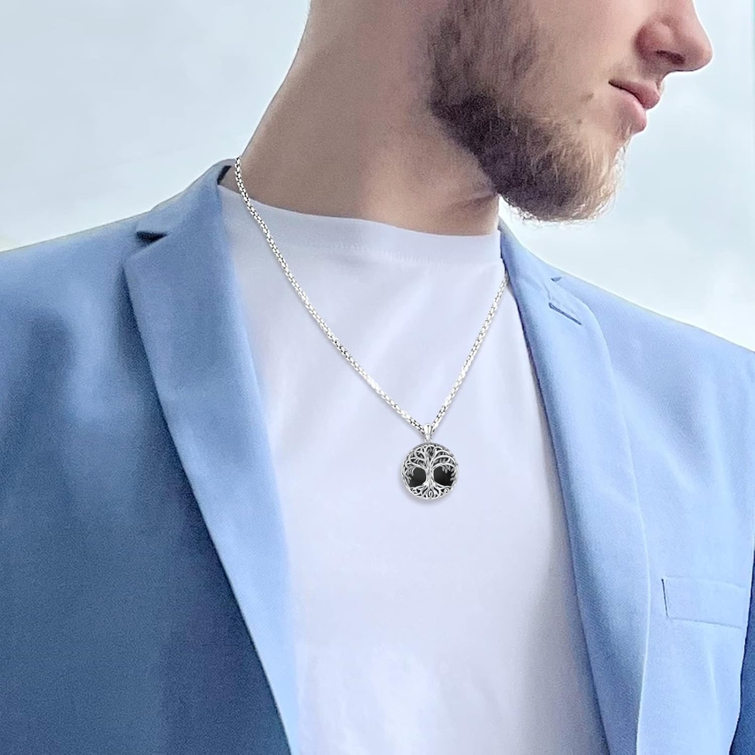 Jewelry Gifts - Tree of Life Necklace Sterling Silver Abalone Shell/Opal/Moonstone/Black Onyx/Turquoise/Malachite/Crystal Family Tree of Life Jewelry for Women Men - Image 5