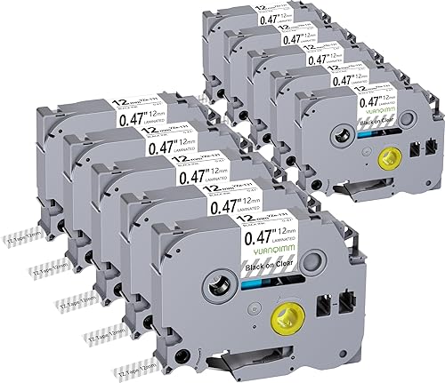 Miniatura 9 de Compatible con Brother TZe-131 TZ - Cinta transparente laminada de 0.47 pulgadas, TZe131 TZ-131 TZ-131 de 12 pulgadas, color negro sobre