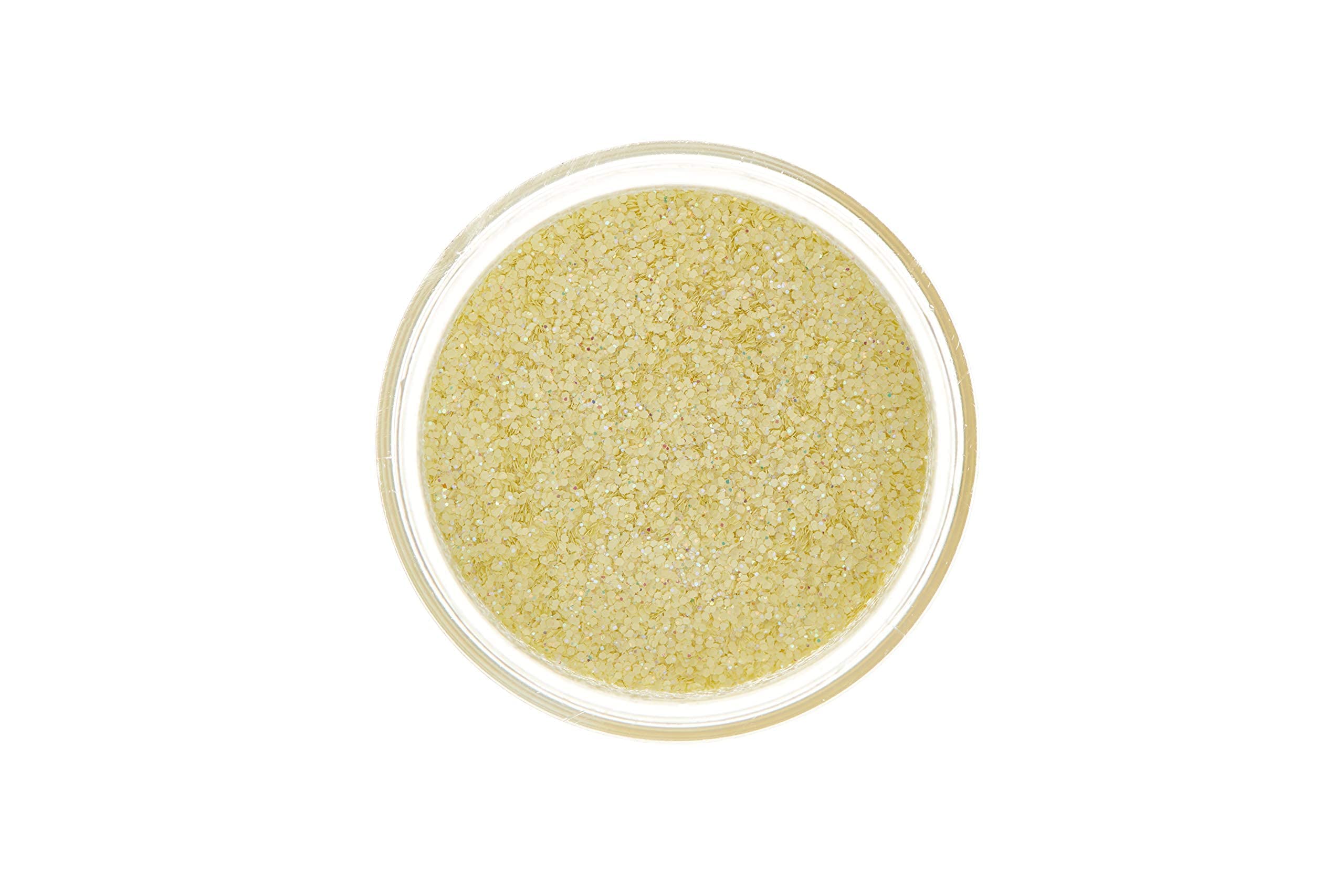 Pastelowe brokatowe wytrząsarki od Moon Glitter (brokat księżycowy) - 100% kosmetyczny brokat do twarzy, ciała, paznokci, włosów i ust - 3g - Cytryna
