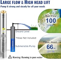 VEVOR 750W merülő kút szivattyú 100 L/min 66m szállítási magasság IP68 3