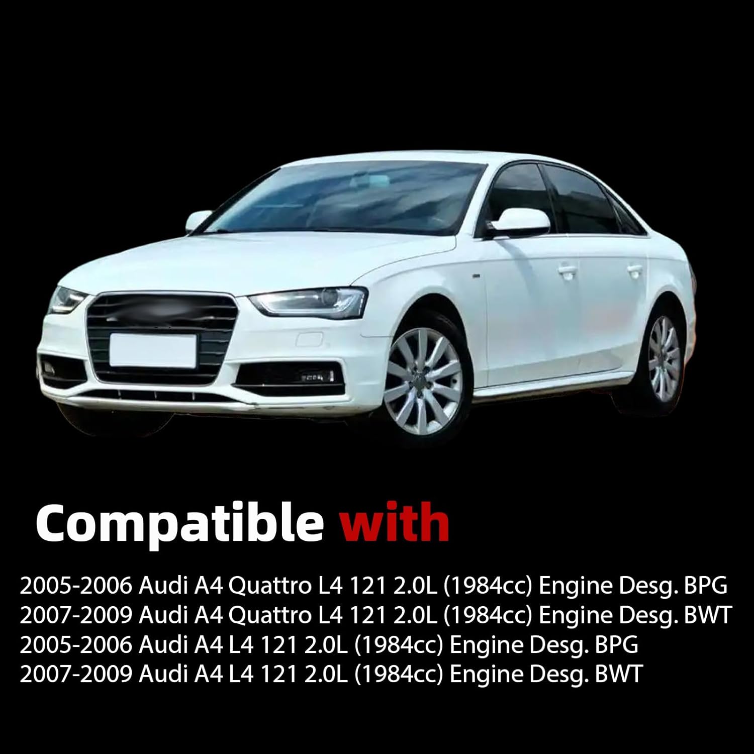 MITZONE BPG BWT Engine Valve Cover Compatible with 2005-2009 Audi A4 Quattro Audi A4 L4 2.0L Gas Replace 06D103469J 06D103469L 06D103469M 06D103469N